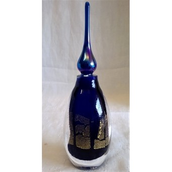 BEACHES ART GLASS STUDIO PERFUME BOTTLE – COBALT BLUE & GOLD